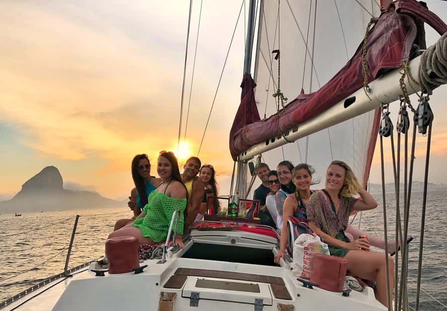 Rio de Janeiro: Sunset Sailing Tour - The sunset payoff: Sugarloaf and Christ from the water